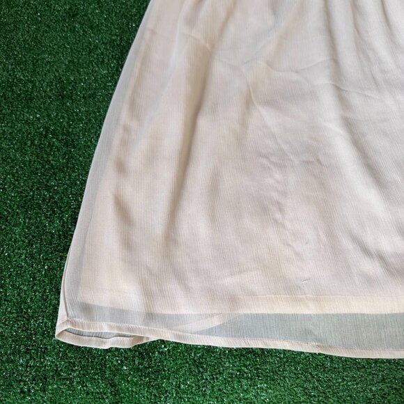 Mudd Babydoll Mini Dress Fairycore Chiffon Laces Beige Sleeveless Size M 90s Y2K - Picture 4 of 10